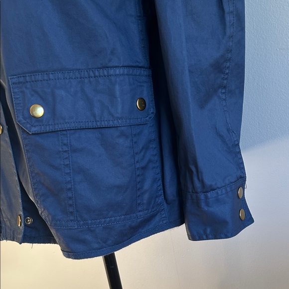Laura Scott Cotton Utility Jacket in Navy Blue - Picture 6 of 11
